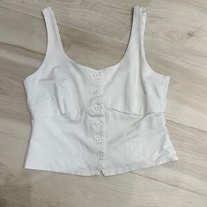 a new day Ivory Button-Up Crop Top